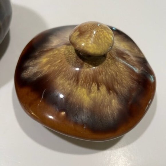 Vintage Mushroom Drip Glaze Ceramic small cookie jar kitchen decor **read** - Picture 5 of 6